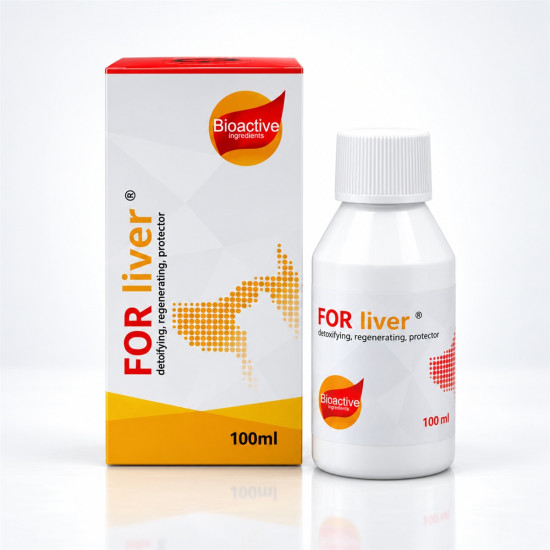 FOR Liver supliment lichid pentru câini cu afecțiuni hepatice, 50 ml – suport hepatic pentru detoxifiere, protecție și regenerare